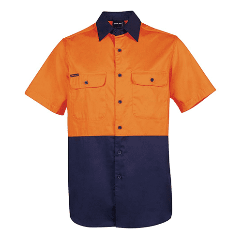 CUSTOM WORK SHIRT ORANGE NAVY