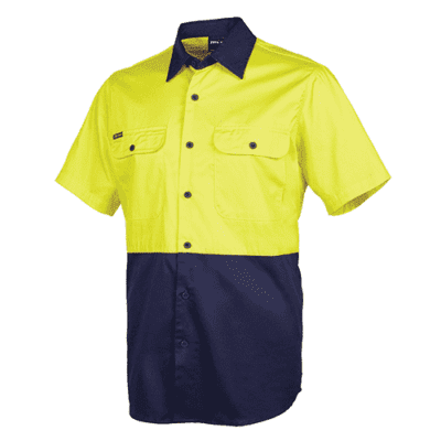 CUSTOM WORK SHIRT YELLOW NAVY