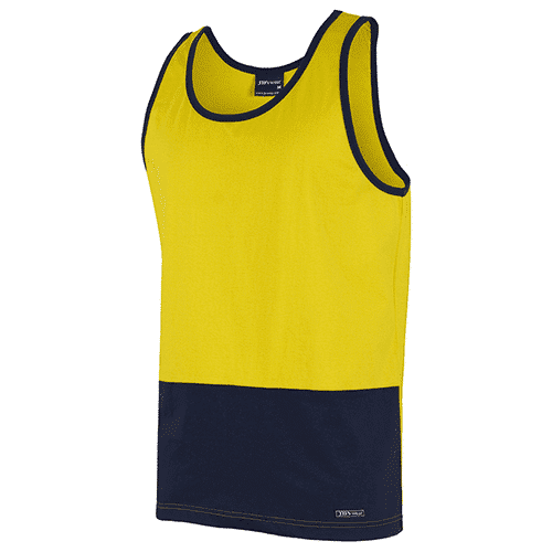 HI VIS COTTON SINGLET YELLOW FRONT