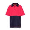 KIDS HI VIS SHORT SLEEVE MICROMESH POLO WITH POCKET PINK