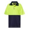 LIME KIDS HI VIS SHORT SLEEVE MICROMESH POLO WITH POCKET