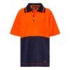 ORANGE KIDS HI VIS SHORT SLEEVE MICROMESH POLO WITH POCKET