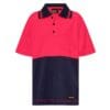 PINK KIDS HI VIS SHORT SLEEVE MICROMESH POLO WITH POCKET