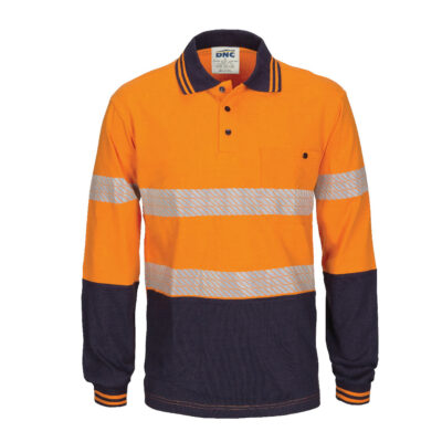 DNC Hi Vis Segment Tape Cotton Jersey Polo Long Sleeve 3516