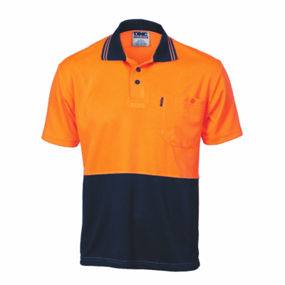 DNC HiVis Two Tone Cool Breathe Polo Shirt, Short Sleeve 3811
