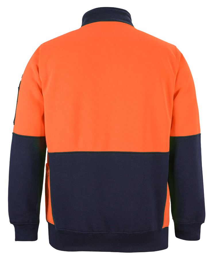JB's Wear Half Zip Fleece Orange & Navy Back