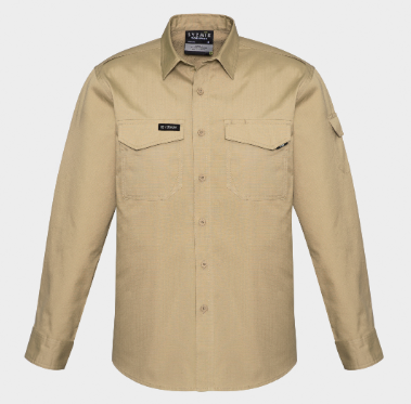 Mens Rugged Cooling Long Sleeve Shirt in Khaki