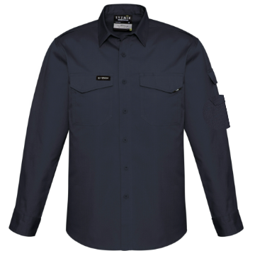 Mens Rugged Cooling Long Sleeve Shirt in Charcoal