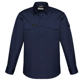 Mens Rugged Cooling Long Sleeve Shirt in Navy