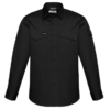 Mens Rugged Cooling Long Sleeve Shirt Black Front View