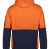 jbs-wear-hi-vis-330g-pull-over-hoodie-orange-navy-back JB's Wear Hi Vis Pull Over Hoodie Back View in Orange and Navy