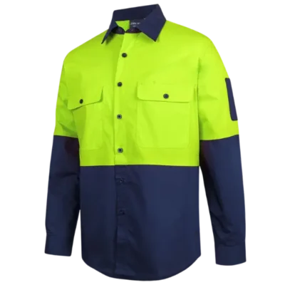 jbs-wear-ripstop-long-sleeve-work-shirt | The Print Studio - Screen Printing & Embroidery JB's Wear Ripstop Long Sleeve Hi Vis Work Shirt