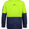 jbs-wear-ripstop-long-sleeve-work-shirt-lime-navy-back JB's Wear Ripstop Long Sleeve Hi Vis Work Shirt Back View