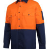 jbs-wear-ripstop-long-sleeve-work-shirt-orange-navy JB's Wear Ripstop Long Sleeve Hi Vis Work Shirt in Orange and Navy