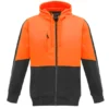 Syzmik Unisex Hi Vis Hoodie in Orange and Charcoal