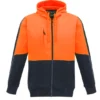 Syzmik Unisex Hi Vis Hoodie in Orange and Navy