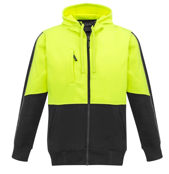Syzmik Unisex Hi Vis Hoodie in Yellow and Black