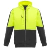 Syzmik Unisex Hi Vis Hoodie in Yellow and Charcoal