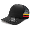 LL Striped Trucker BlackGold LL Striped Trucker Black with Gold & Red Stripes