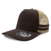 LL Striped Trucker Brown and Khaki LL Striped Trucker Brown and Khaki
