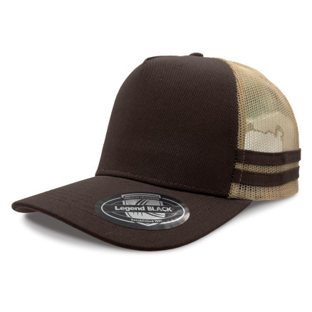LL Striped Trucker Brown and Khaki LL Striped Trucker Brown and Khaki