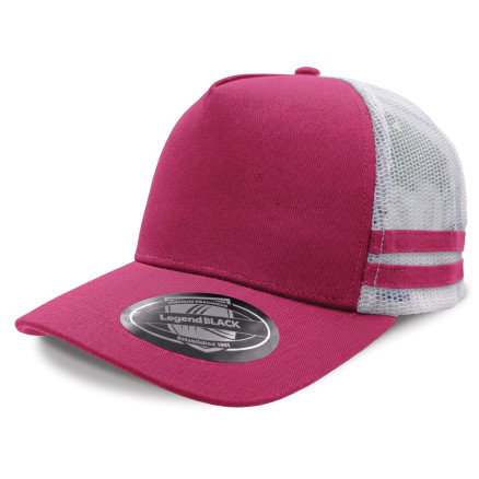 LL Striped Trucker Hot Pink and White LL Striped Trucker Hot Pink and White
