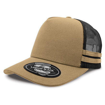 LL Striped Trucker Khaki and Black LL Striped Trucker Khaki and Black