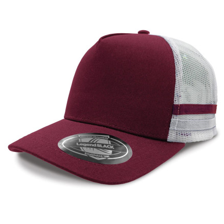 LL Striped Trucker Maroon and White LL Striped Trucker Maroon and White