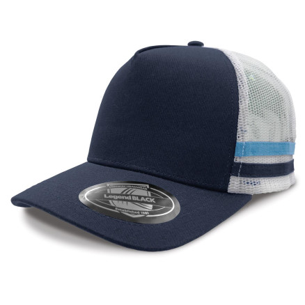 LL Striped Trucker Navy and White LL Striped Trucker Navy and White