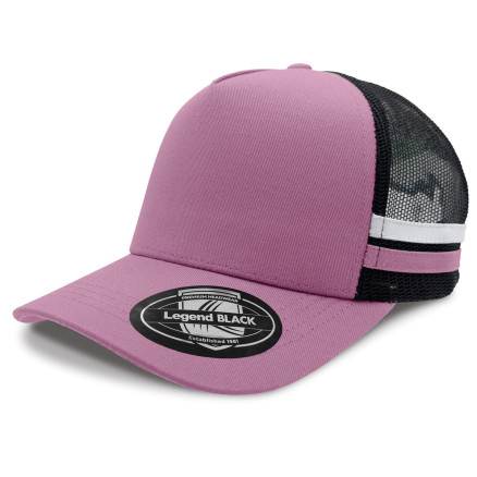 LL Striped Trucker Pink and Black LL Striped Trucker Pink and Black