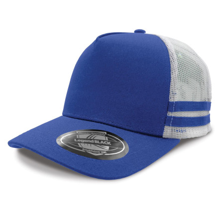 LL Striped Trucker Royal and White LL Striped Trucker Royal and White