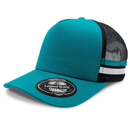 LL Striped Trucker Teal and Black LL Striped Trucker Teal and Black