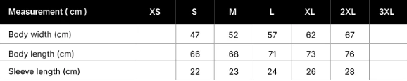 Shaka Wear Tee Size Chart