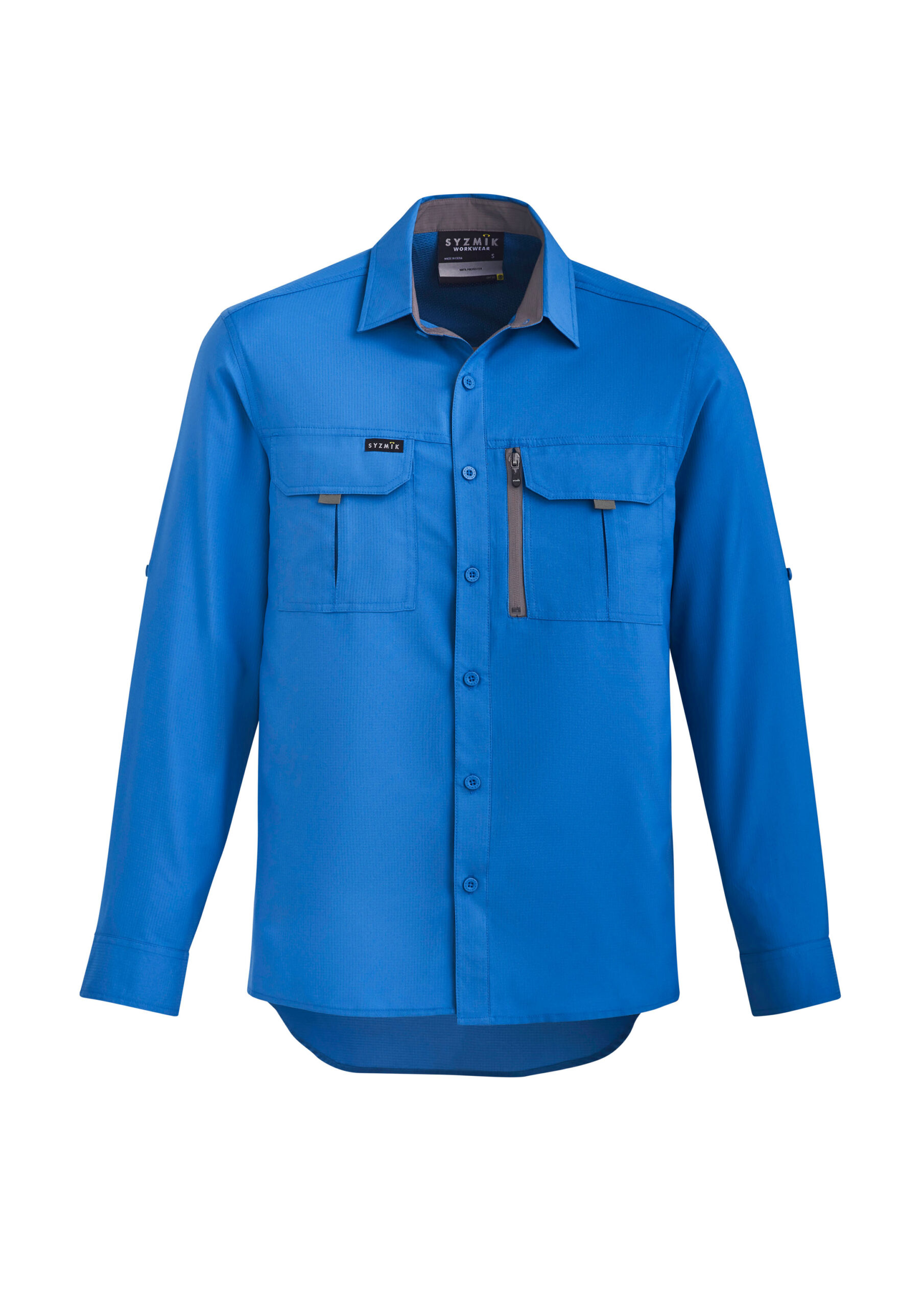 ZW460_Product_Cobalt_01_Xdd386o Syzmik Mens Outdoor Long Sleeve Shirt