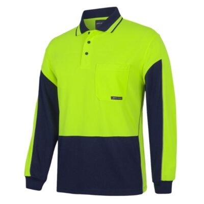 jbs-wear-hi-vis-ls-gap-polo | The Print Studio - Screen Printing & Embroidery JB's Wear Hi Vis Long Sleeve Gap Polo