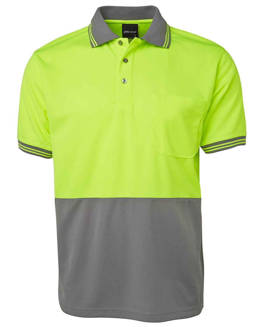 jbs-wear-hi-vis-traditional-polo-lime-charcoal JB's Wear Hi Vis Traditional Polo