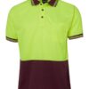 jbs-wear-hi-vis-traditional-polo-lime-maroon JB's Wear Hi Vis Traditional Polo