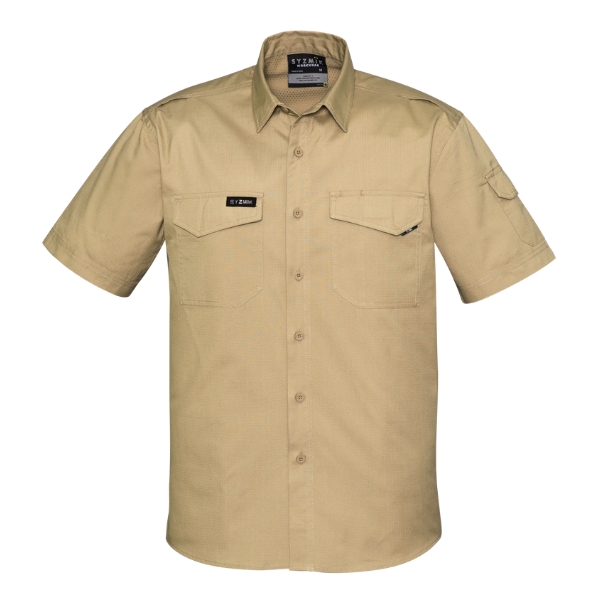 syzmik-rugged-cooling-shirt-khaki Syzmik Mens Rugged Cooling Short Sleeve Shirt