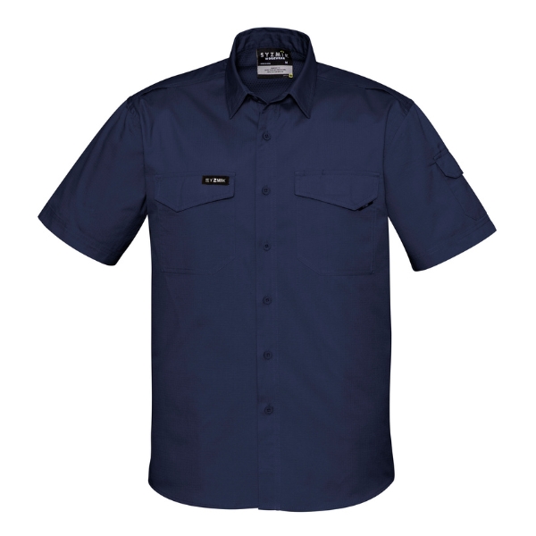 syzmik-rugged-cooling-shirt-navy Syzmik Mens Rugged Cooling Short Sleeve Shirt