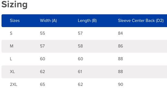 AA Boxy Sweater Size Chart