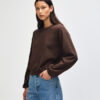 American Apparel Cropped Boxy Crewneck in Brown