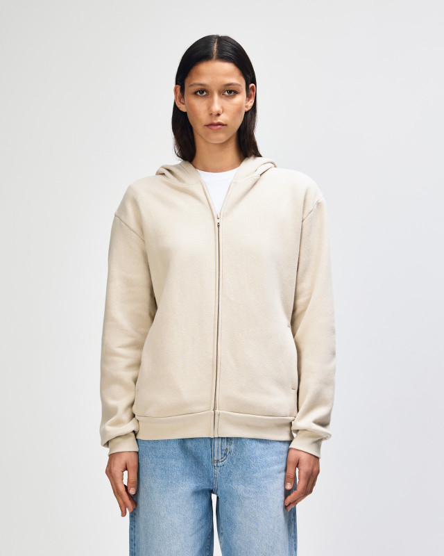 American Apparel Fleece Hoodie in Bone