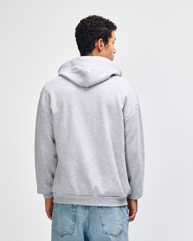 American Apparel Fleece Hoodie in Grey from back