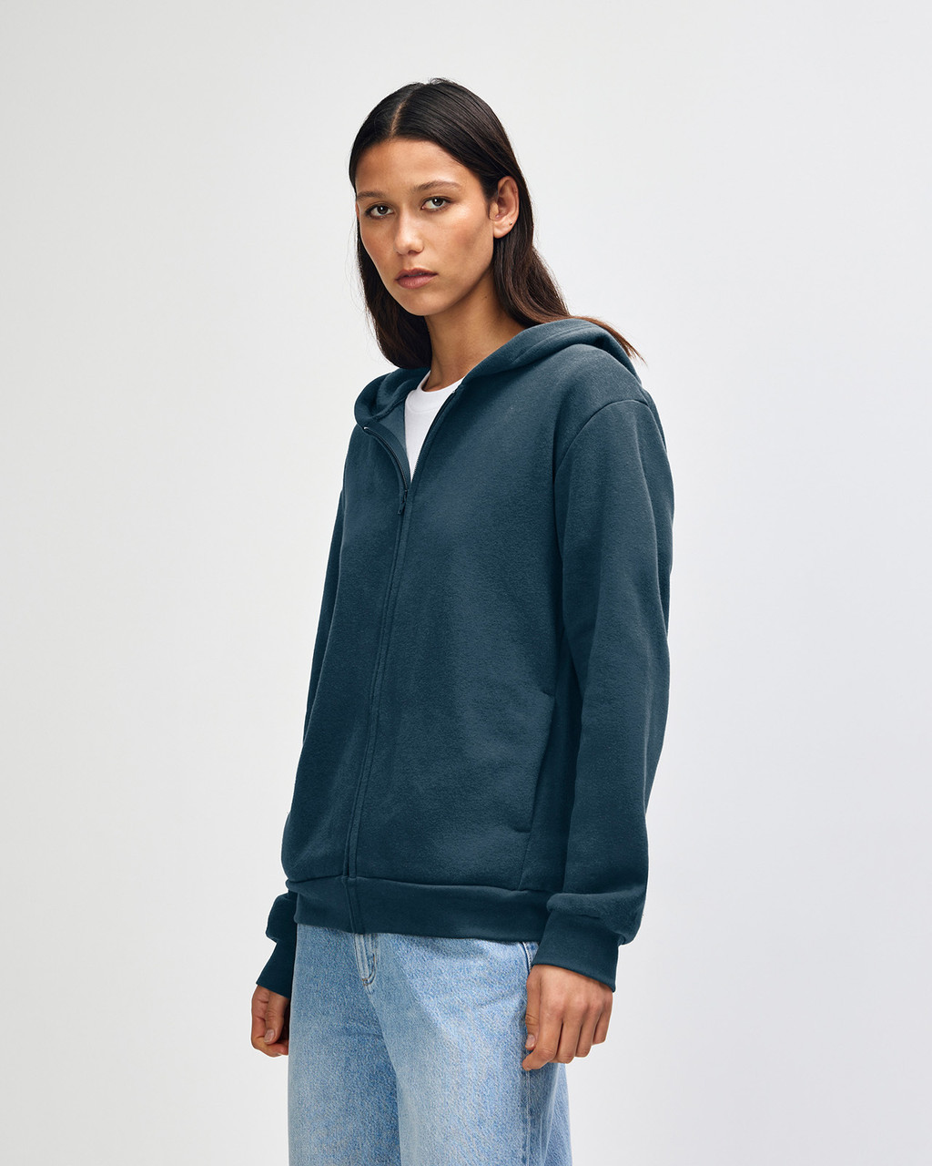 American Apparel Fleece Hoodie in Sea Blue