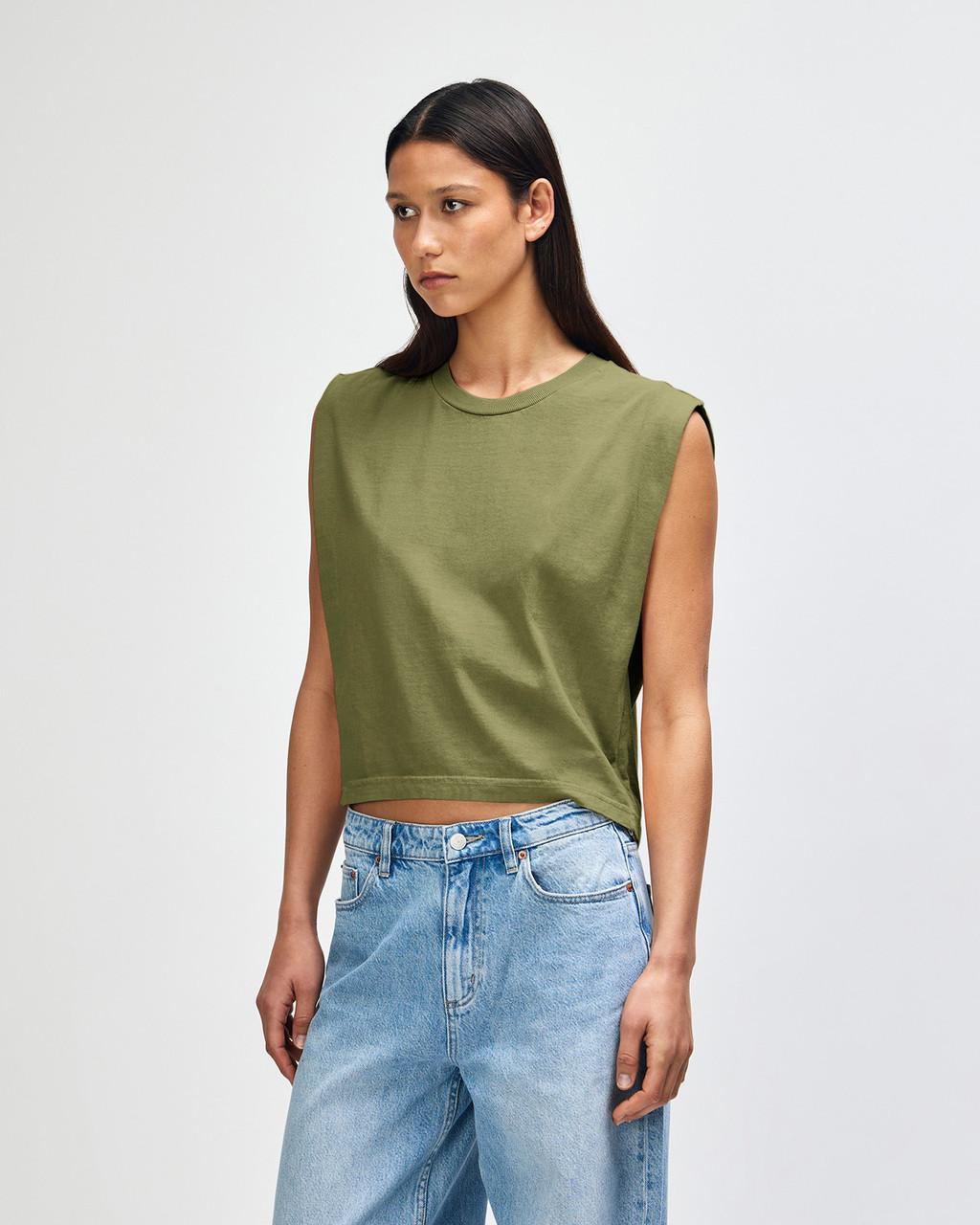 american-apparel-womens-muscle-tee-faded-army wecompresscom American Apparel Women's Muscle Tee in Faded Faded Army