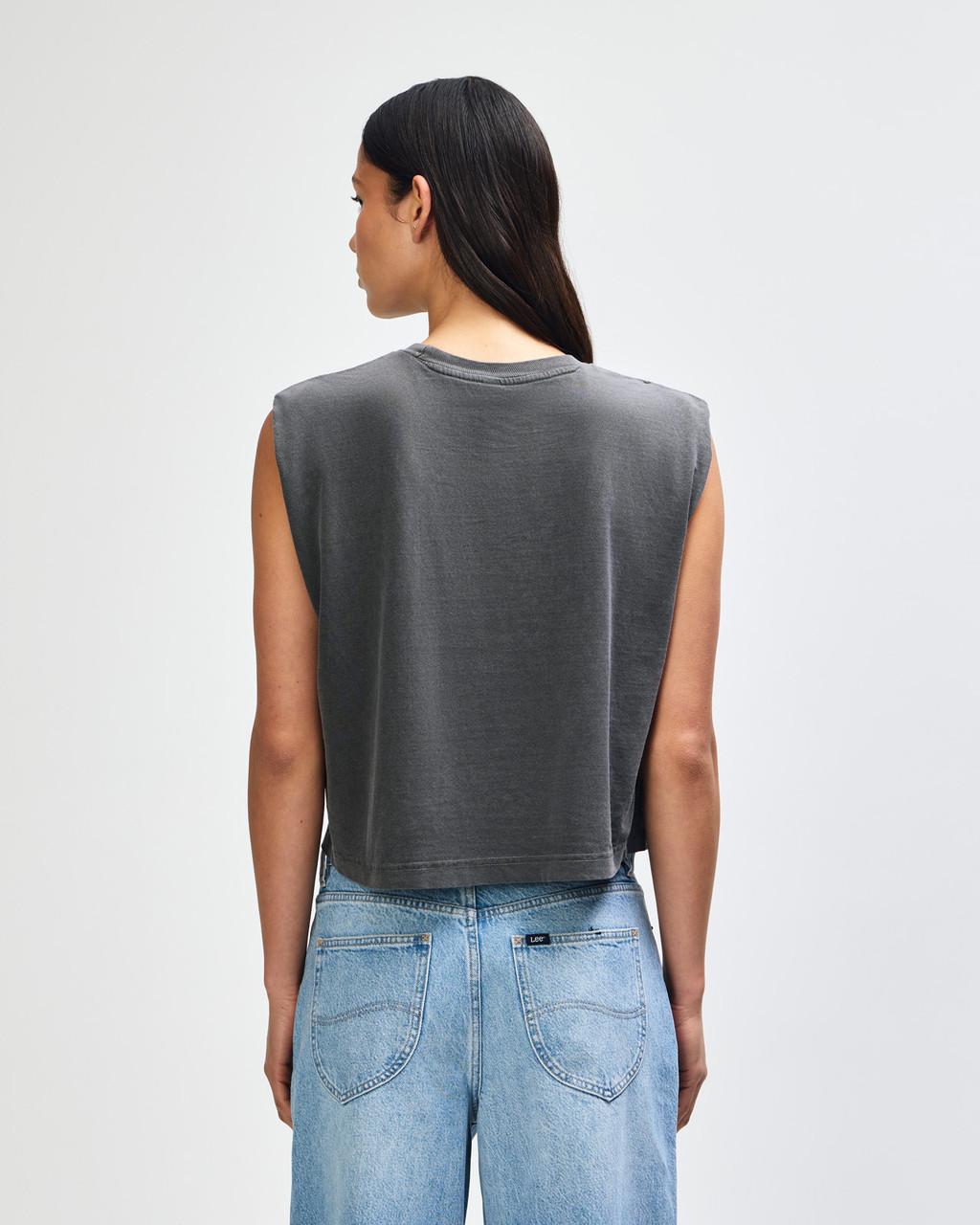 american-apparel-womens-muscle-tee-faded-black-back wecompresscom American Apparel Women's Muscle Tee in Faded Black Back