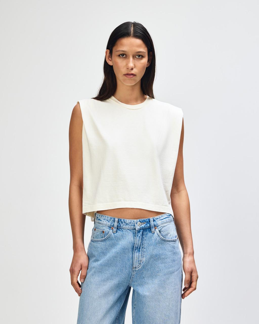 american-apparel-womens-muscle-tee-faded-cream wecompresscom American Apparel Women's Muscle Tee in Faded Cream