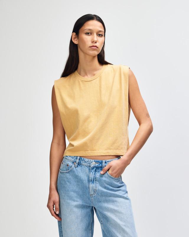 american-apparel-womens-muscle-tee-faded-mustard wecompresscom American Apparel Women's Muscle Tee in Faded Mustard