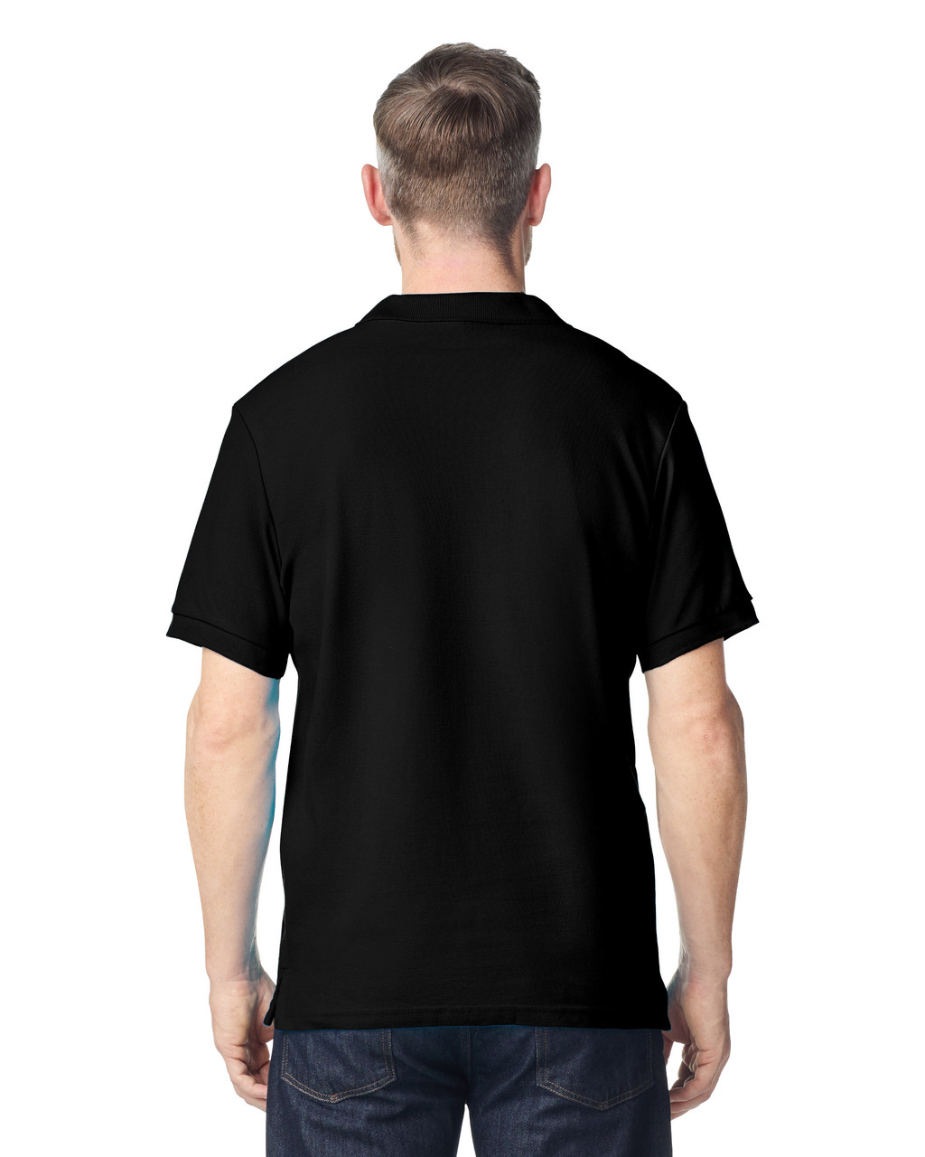 gildan-hammer-pique-polo-black-back Gildan Hammer Pique Polo in Black from back