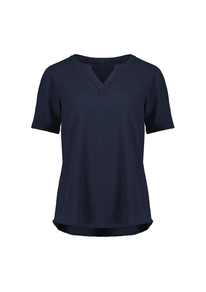 RU568LS_Product_Navy_01 wecompresscom Ruché Womens Short Sleeve Shirt